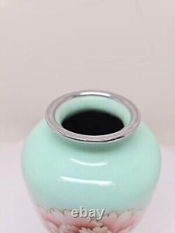 Cloisonne Vase flower pattern 7.2 inch tall Pot Japanese D73