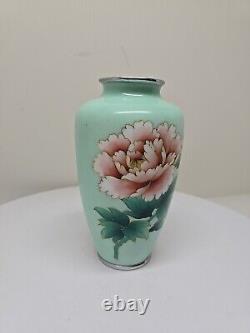 Cloisonne Vase flower pattern 7.2 inch tall Pot Japanese D73