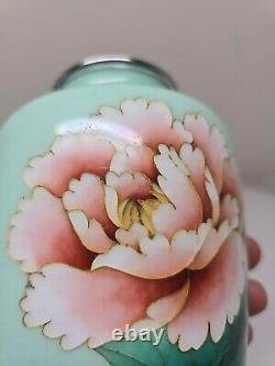 Cloisonne Vase flower pattern 7.2 inch tall Pot Japanese D73