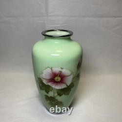 Cloisonne Vase flower pattern 7.2 inch tall Pot by TAMURA Japanese