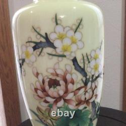 Cloisonne Vase flower pattern 9.8 inch tall Pot Japanese