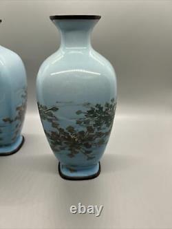 Cloisonné koi Carp vase Cloisonne Blue 7.25x3.5