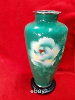 Cloisonne ware Vase 8.7 inch flower pattern art by Yasui Japanese