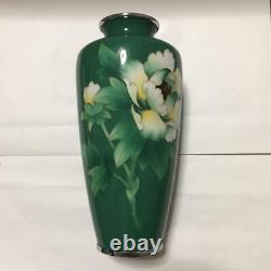 Cloisonne ware Vase Height 8.6 inch flower pattern Japanese art Figurine WithBox