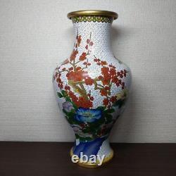 Cloisonne ware vase flowers and birds design height approx. 39 cm