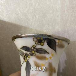 Cloisonne ware vase with TAMURA engraving, H10.2inch, Japanese antique