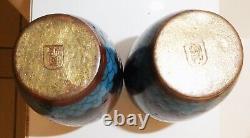 Delightful Pair Of Small Antique Japanese Cloisonne Vases Meiji Period (19thc)