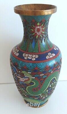 Dragon Cloisonné' Vase In Very Nice Vintage Condition