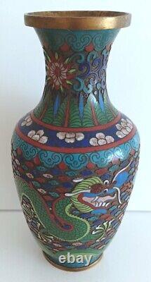 Dragon Cloisonné' Vase In Very Nice Vintage Condition