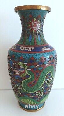 Dragon Cloisonné' Vase In Very Nice Vintage Condition