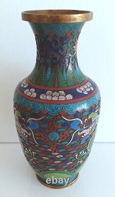 Dragon Cloisonné' Vase In Very Nice Vintage Condition