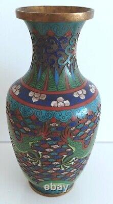 Dragon Cloisonné' Vase In Very Nice Vintage Condition