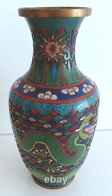 Dragon Cloisonné' Vase In Very Nice Vintage Condition