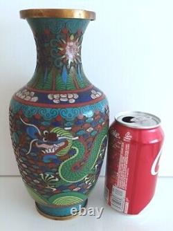 Dragon Cloisonné' Vase In Very Nice Vintage Condition