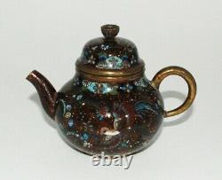 Early Japanese Cloisonne Enamel Teapot with Goldstone Pictured In Book (PIB)