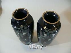 Excellent Pair High Quality Signed Japanese Cloisonne Vases