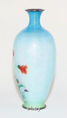 Exceptional Japanese Cloisonne Vase Tsuiki Shippo Signed by Gonda PIB