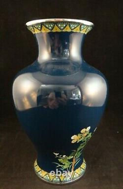 Exceptional Japanese Inaba Silver Wire Cloisonne Vase. Inaba mark, 9 ¾ tall