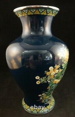 Exceptional Japanese Inaba Silver Wire Cloisonne Vase. Inaba mark, 9 ¾ tall