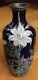 Exceptional Large Meiji Cloisonné Vase! Deep Blue. Goldstone. 9 Free Shipping