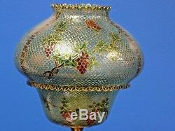 Exquisite Chinese/japanese Porcelain/cloisonne Vase Lamp Plique-a-jour 15 Tall