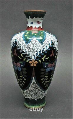 Fine 6.25 MEIJI-ERA JAPANESE Enamel Cloisonne Vase c. 1890 antique