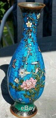 Fine Antique Japanese Cloisonne Enamel Mosaic Vase