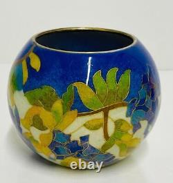 Fine Chinese Cloisonné Plique A Jour Enamel Vase Votive Flowers