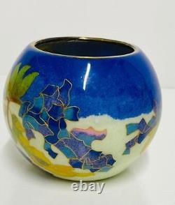 Fine Chinese Cloisonné Plique A Jour Enamel Vase Votive Flowers