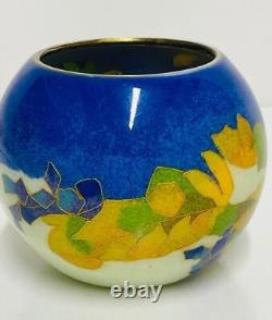 Fine Chinese Cloisonné Plique A Jour Enamel Vase Votive Flowers