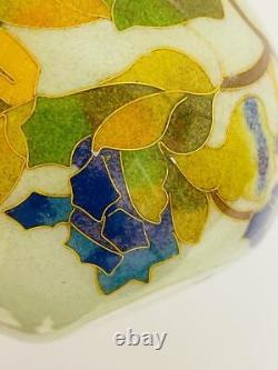 Fine Chinese Cloisonné Plique A Jour Enamel Vase Votive Flowers