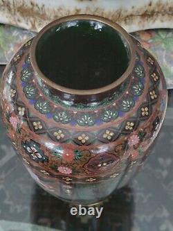 Fine Japanese Cloisonne Enamel Vase Attributed Namikawa Workshop Meiji (19th C)