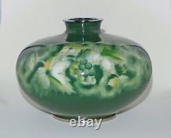 Fine Japanese Cloisonne Enamel Vase with Grapes and Leaves by Ando