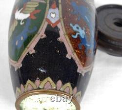 Fine Japanese Meiji Ginbari Cloisonne Enamel Dragon & Phoenix Vase