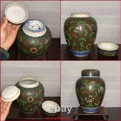 Fine Japanese Seto Totai Shippo Cloisonne Porcelain Tea Jar Attr Takeuchi Chubei