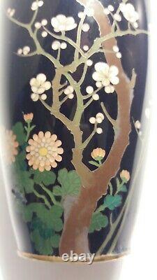 Fine Japanese Silver Wire Cloisonne Vase