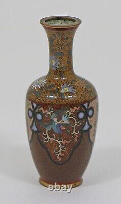 Fine Miniature Japanese Cloisonne Enamel Vase Incredible Detail