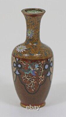 Fine Miniature Japanese Cloisonne Enamel Vase Incredible Detail