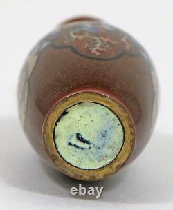 Fine Miniature Japanese Cloisonne Enamel Vase Incredible Detail