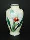 Fine Quality Japanese Cloisonne Enamel Vase With Orchid Ando Workshop