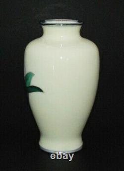 Fine Quality Japanese Cloisonne Enamel Vase with Orchid Ando Workshop