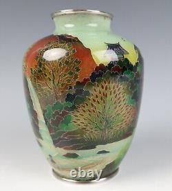 Fine Rare Japanese Plique a Jour Enamel Vase Cloisonne Japan Ando Shotai Shippo
