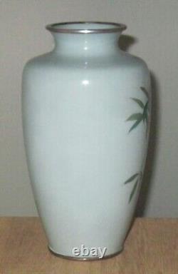 Fine Silver Wire Japanese Cloisonné Enamel Vase Signed Gonda Rare Design Nice+