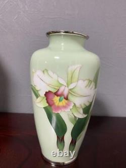 Flower pattern Cloisonne Vase 7 inch tall Japanese Pot