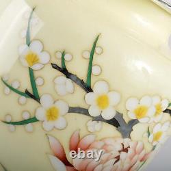 Flower pattern Cloisonne Vase Pot 10.8 inch tall Traditional art Japanese
