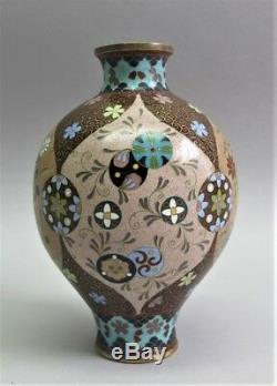 Gorgeous Antique JAPANESE 6 Cloisonne Vase Rare Globular Form c. 1920