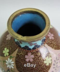Gorgeous Antique JAPANESE 6 Cloisonne Vase Rare Globular Form c. 1920