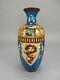 Gorgeous Antique Japanese Meji Period Wireless Cloisonne Vase 12 Inches Tall
