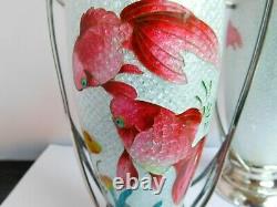 Gorgeous Edwardian Silver Mounted Japanese Cloisonne Fish Vases