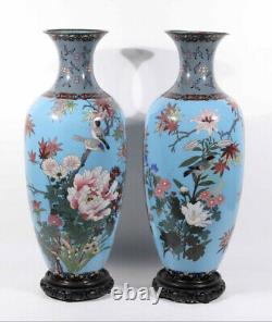 Gorgeous Pair of Antique Japanese Large Vases 24 inches
